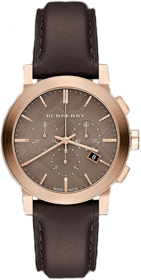 burberry the city chocolate leather unisex watch|Burberry The City BU9755 Chronograph Brown Unisex Leather .